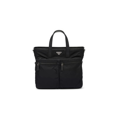 PRADA RE-NYLON AND SAFFIANO LEATHER TOTE BAG 2VG860 (36*34*8cm)